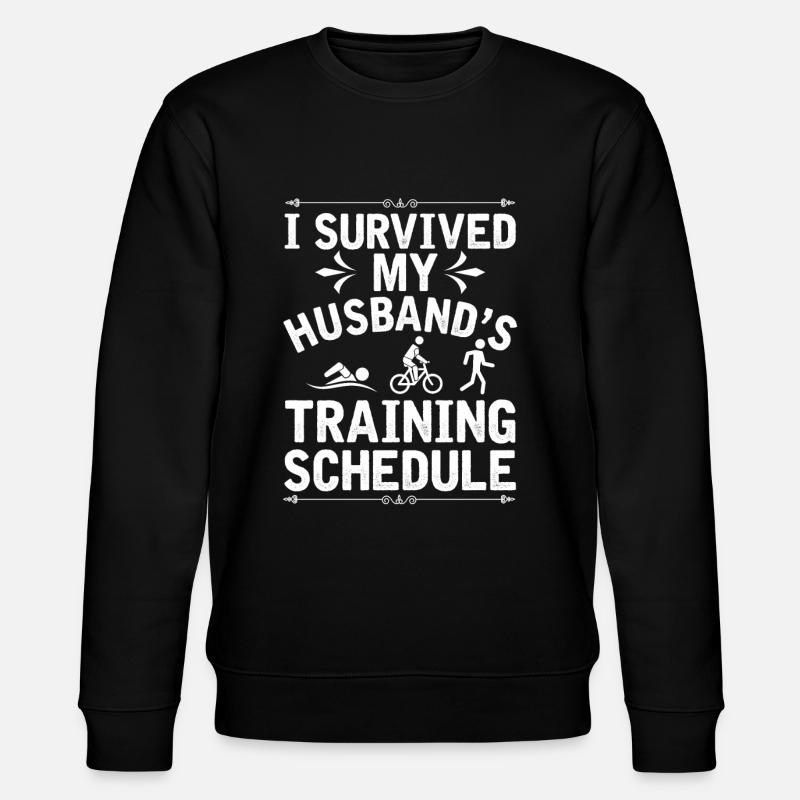 Fitness Ehemann Triathlon Training Zeitplan - Stanley/Stella Unisex Bio-Sweatshirt CHANGER  - Schwarz