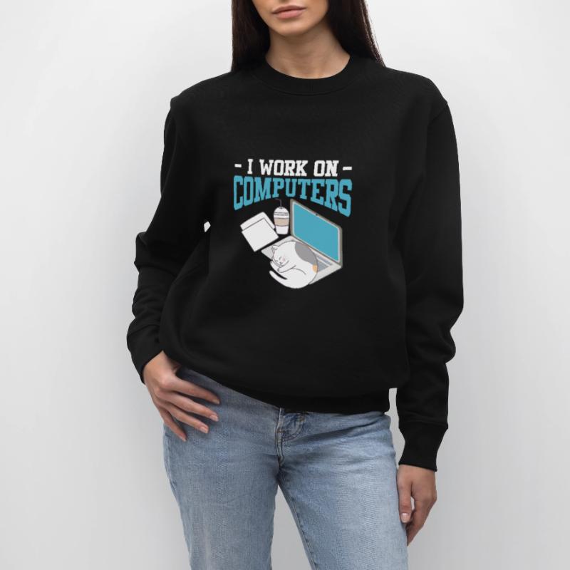 Computer science cat gambler nerd programmer Stanley/Stella CHANGER Unisex Organic Sweatshirt