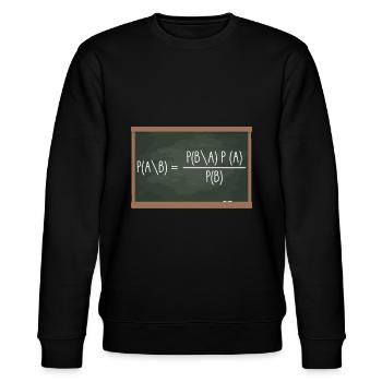 Bayes' theorem probability theory data - Stanley/Stella CHANGER Unisex Organic Sweatshirt - black - Front - Nik (191cm) & Marisol (170cm)