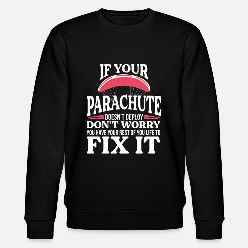 Fallschirmspringer Geschenk Lustiger Skydiver - Stanley/Stella Unisex Bio-Sweatshirt CHANGER  - Schwarz