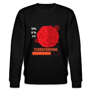 Terraforming Brettspiel Mars - Stanley/Stella Unisex Bio-Sweatshirt CHANGER  - Schwarz - Vorne - Nik (191cm) & Marisol (170cm)