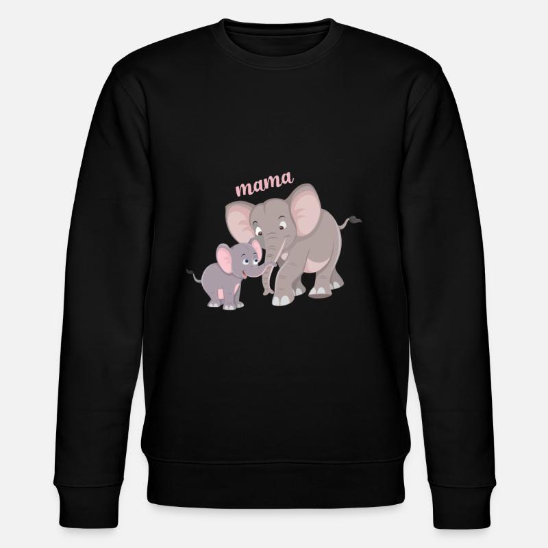 Cute elephant mom child bond - Stanley/Stella CHANGER Unisex Organic Sweatshirt - black