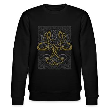 Viking Age - Yggdrasil Sacred Tree - Stanley/Stella Unisex Bio-Sweatshirt CHANGER  - Schwarz - Vorne - Nik (191cm) & Marisol (170cm)