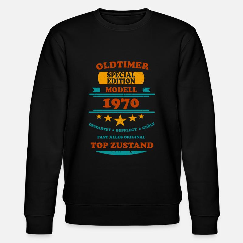 Oldtimer Retro 1970 - Stanley/Stella Unisex Bio-Sweatshirt CHANGER  - Schwarz