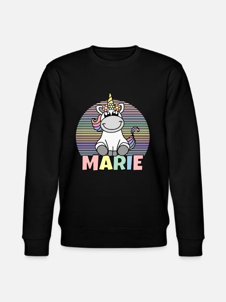 Marie Einhorn Name - Stanley/Stella Unisex Bio-Sweatshirt CHANGER  - Schwarz