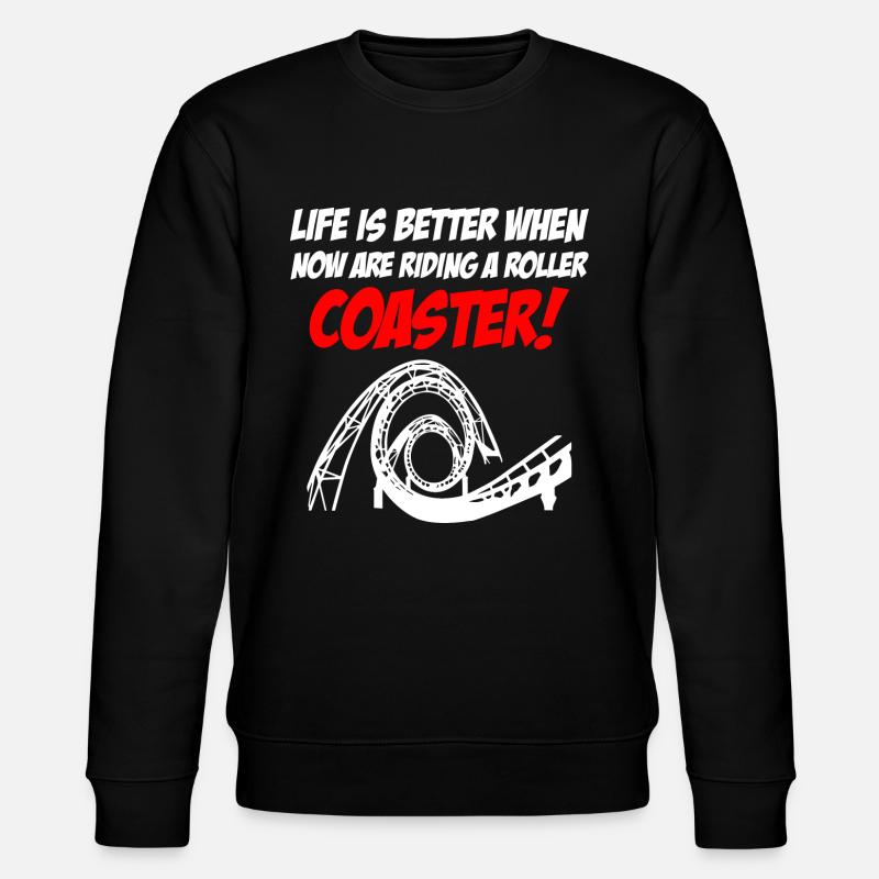 Riding Roller Coaster - Stanley/Stella Unisex Bio-Sweatshirt CHANGER  - Schwarz