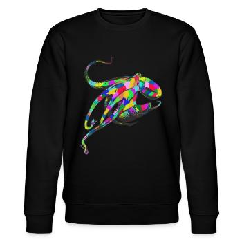 Krake Bunter Oktopus Ozean Meer Tintenfisch Tinte - Stanley/Stella Unisex Bio-Sweatshirt CHANGER  - Schwarz - Vorne - Nik (191cm) & Marisol (170cm)