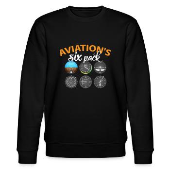 AVIATION Aircraft Pilot Passenger Airplanes Design - Stanley/Stella CHANGER Unisex Organic Sweatshirt - black - Front - Nik (191cm) & Marisol (170cm)