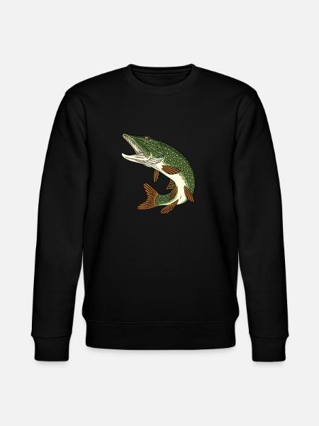 Angeln Hecht Raubfisch für Angler Graphic - Stanley/Stella Unisex Bio-Sweatshirt CHANGER  - Schwarz