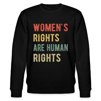 Women's Rights Are Human Rights I - Stanley/Stella CHANGER Unisex Organic Sweatshirt - black - Front - Nik (191cm) & Marisol (170cm)