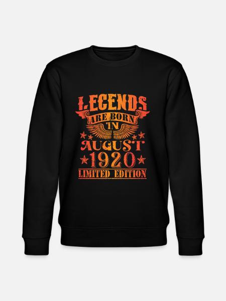 Birthday August 1920 Limited Edition Vintage - Stanley/Stella CHANGER Unisex Organic Sweatshirt - black