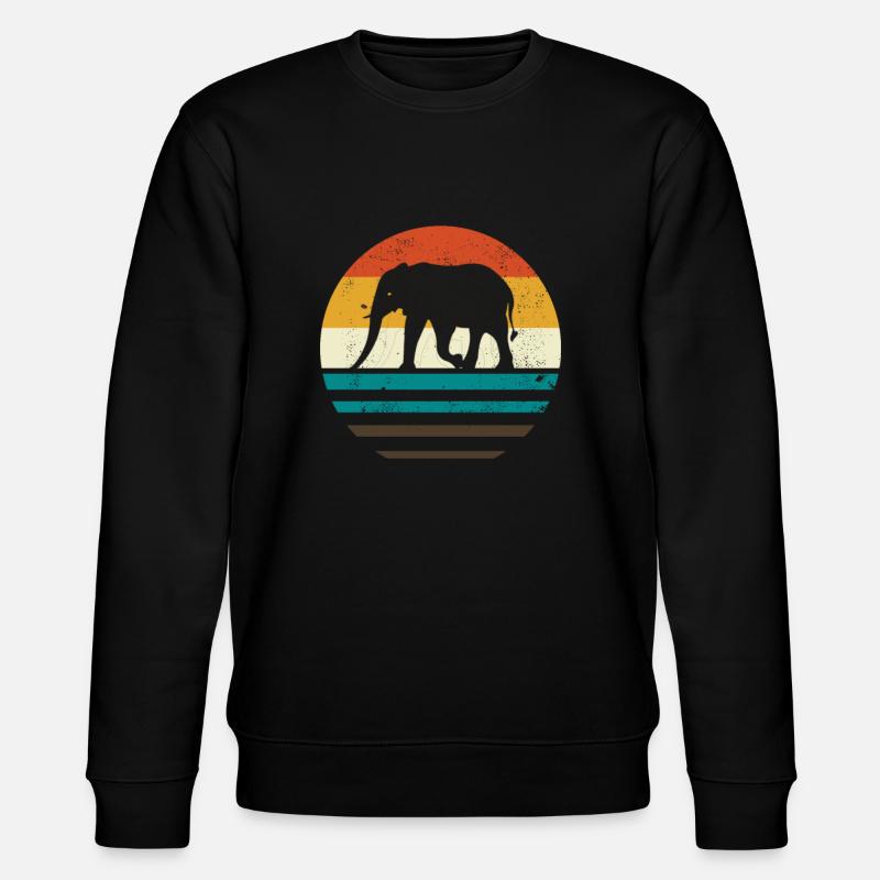Elephant retro - Stanley/Stella CHANGER Unisex Organic Sweatshirt - black