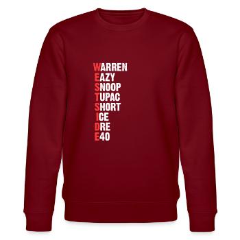 Westside - Stanley/Stella Unisex Bio-Sweatshirt CHANGER  - Burgunderrot - Vorne - Nik (191cm) & Marisol (170cm)