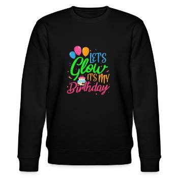 Geburtstag Glow - Stanley/Stella Unisex Bio-Sweatshirt CHANGER  - Schwarz - Vorne - Nik (191cm) & Marisol (170cm)