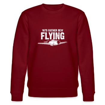 Pilot Flight Flying Aviation Aircraft GEschenk - Stanley/Stella CHANGER Unisex Organic Sweatshirt - burgundy - Front - Nik (191cm) & Marisol (170cm)