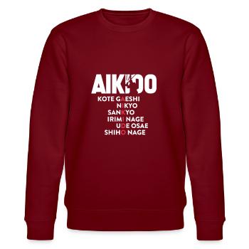 Aikido - Stanley/Stella Unisex Bio-Sweatshirt CHANGER  - Burgunderrot - Vorne - Nik (191cm) & Marisol (170cm)