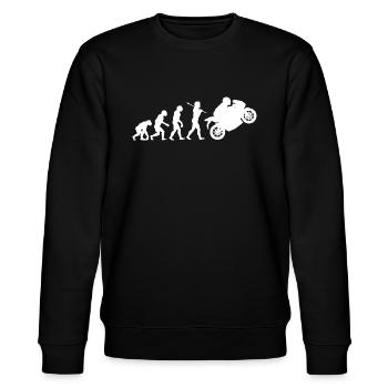Biker Evolution - Stanley/Stella Unisex Bio-Sweatshirt CHANGER  - Schwarz - Vorne - Nik (191cm) & Marisol (170cm)