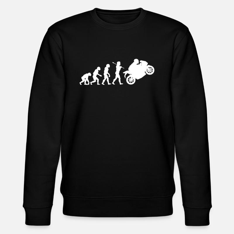 Evolution Motorcyclist - Stanley/Stella CHANGER Unisex Organic Sweatshirt - black