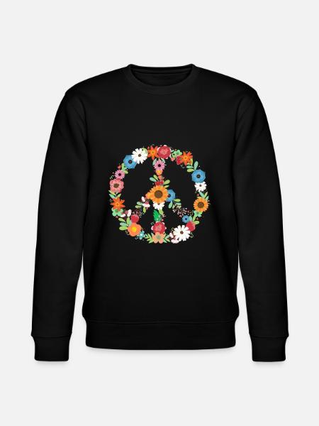 Blumenstrauß Friedenszeichen Botanischer - Stanley/Stella Unisex Bio-Sweatshirt CHANGER - Schwarz