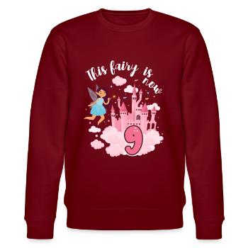 This fairy is now 9 Magic Castle 9. - Stanley/Stella CHANGER Unisex Organic Sweatshirt - burgundy - Front - Nik (191cm) & Marisol (170cm)