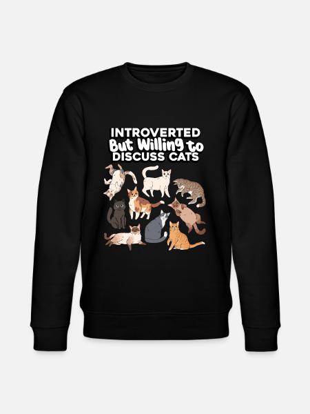 Introverted, but discussive cats - Stanley/Stella CHANGER Unisex Organic Sweatshirt - black