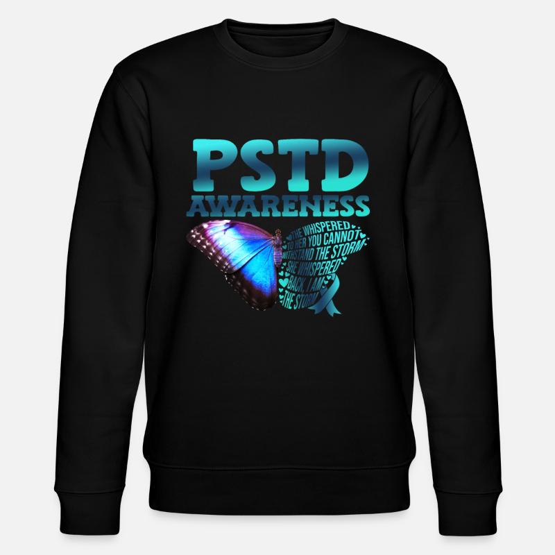 Pstd awareness Post-traumatic - Stanley/Stella CHANGER Unisex Organic Sweatshirt - black