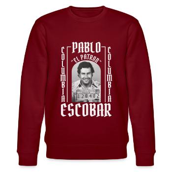 Pablo Escobar - Stanley/Stella CHANGER Unisex Organic Sweatshirt - burgundy - Front - Nik (191cm) & Marisol (170cm)