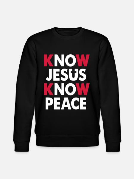 Know Jesus - Know Peace - Stanley/Stella CHANGER Unisex Organic Sweatshirt - black
