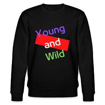 Young and wild - Jung geblieben - Stanley/Stella Unisex Bio-Sweatshirt CHANGER  - Schwarz - Vorne - Nik (191cm) & Marisol (170cm)