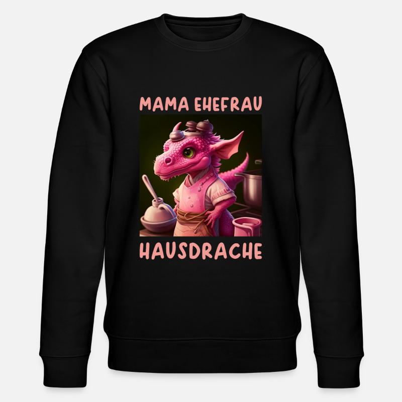 Ehefrau Mama Hausdrache - Stanley/Stella Unisex Bio-Sweatshirt CHANGER  - Schwarz