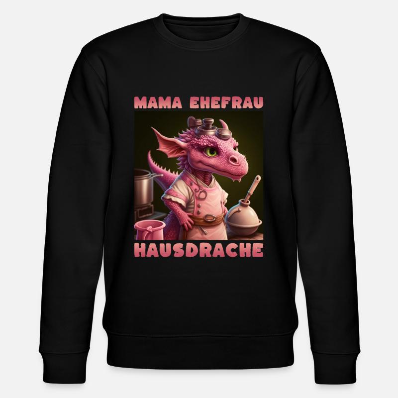 Ehefrau Mama Hausdrache - Stanley/Stella Unisex Bio-Sweatshirt CHANGER  - Schwarz