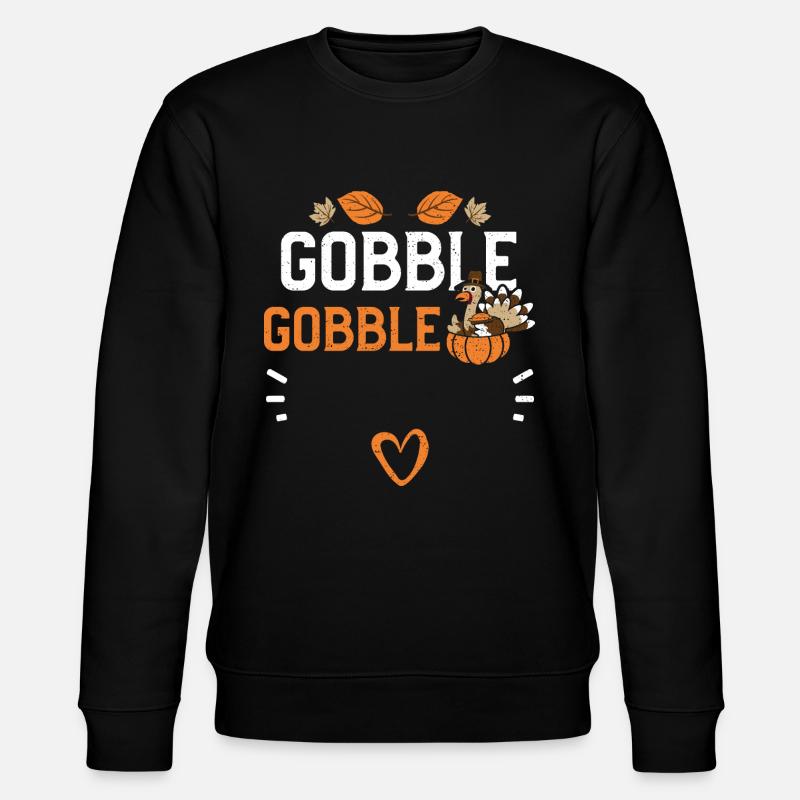 Gobble Gobble - Thanksgiving - Stanley/Stella Unisex Bio-Sweatshirt CHANGER  - Schwarz