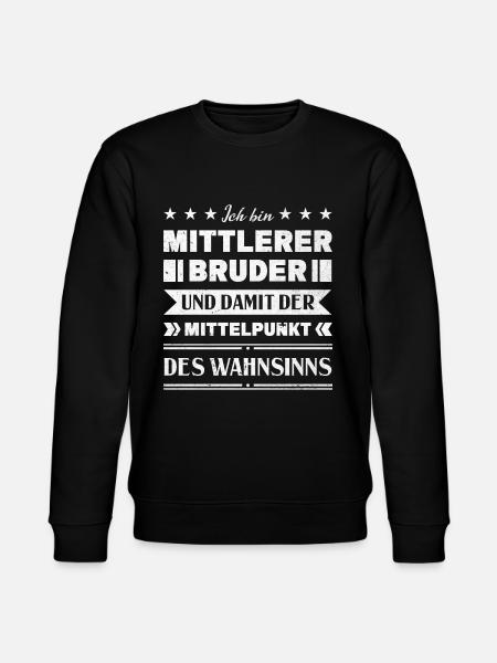 Mittelkind Sandwichkind Mittlerer Bruder - Stanley/Stella Unisex Bio-Sweatshirt CHANGER  - Schwarz