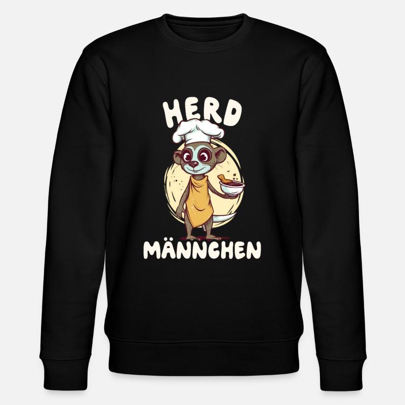 Herdmännchen Erdmännchen Koch - Stanley/Stella Unisex Bio-Sweatshirt CHANGER  - Schwarz