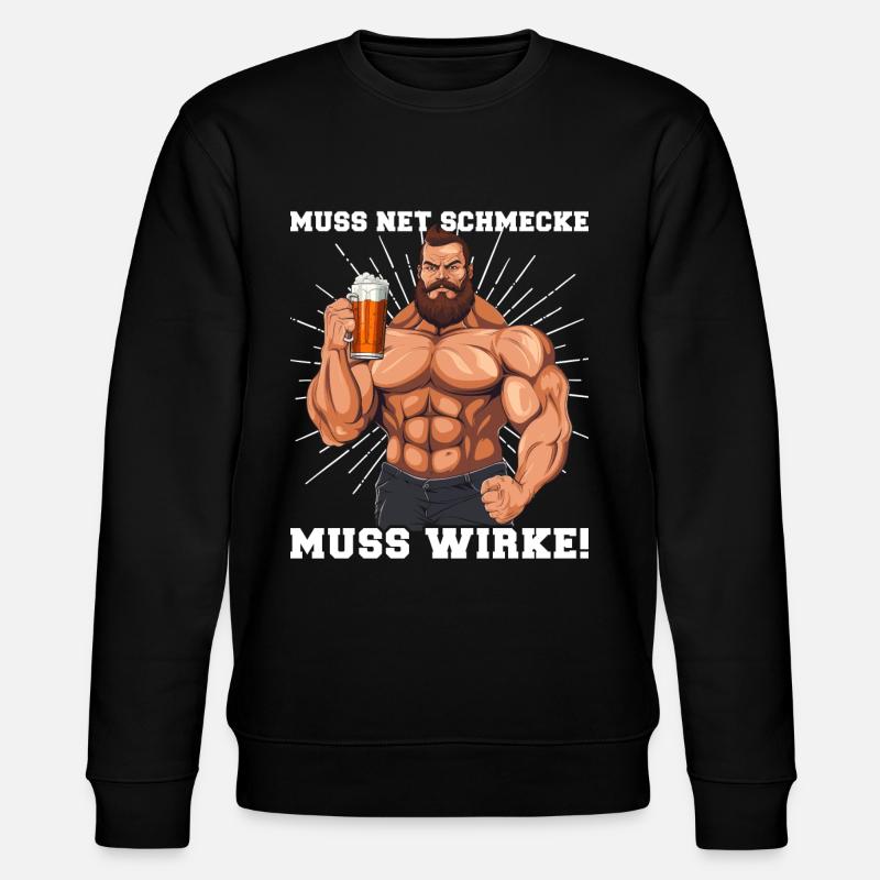 Bodybuilder Must Taste Net Must Work - Stanley/Stella CHANGER Unisex Organic Sweatshirt - black