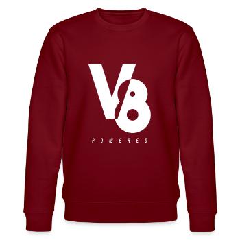 V8 Engine Engine Powered - Stanley/Stella CHANGER Unisex Organic Sweatshirt - burgundy - Front - Nik (191cm) & Marisol (170cm)