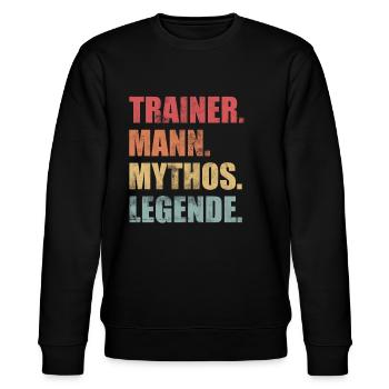 Trainer Mann Mythos Legende Vintage - Stanley/Stella Unisex Bio-Sweatshirt CHANGER  - Schwarz - Vorne - Nik (191cm) & Marisol (170cm)
