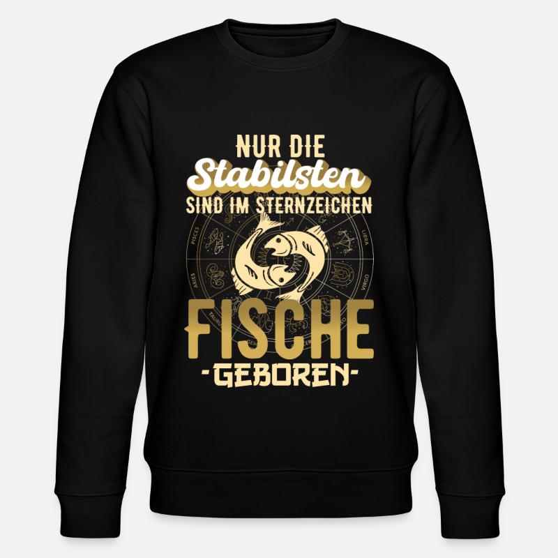 Sternzeichen Fische stabil Geschenk - Stanley/Stella Unisex Bio-Sweatshirt CHANGER  - Schwarz