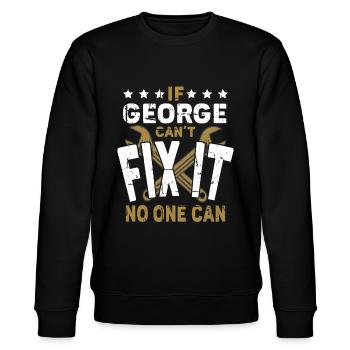 Name George Geschenk Spruch Geburtstag - Stanley/Stella Unisex Bio-Sweatshirt CHANGER  - Schwarz - Vorne - Nik (191cm) & Marisol (170cm)