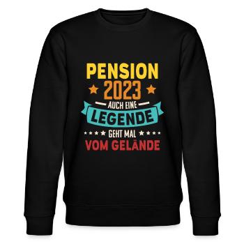 Rentner Sprüche Rente Geschenk Lustig Ruhestand - Stanley/Stella Unisex Bio-Sweatshirt CHANGER  - Schwarz - Vorne - Nik (191cm) & Marisol (170cm)