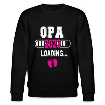 Opa Werdender Opa Schwangerschaft Verkündung - Stanley/Stella Unisex Bio-Sweatshirt CHANGER  - Schwarz - Vorne - Nik (191cm) & Marisol (170cm)