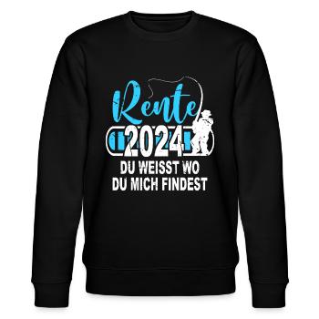 Rentner Angler Geschenk 2024 Angeln - Stanley/Stella Unisex Bio-Sweatshirt CHANGER  - Schwarz - Vorne - Nik (191cm) & Marisol (170cm)