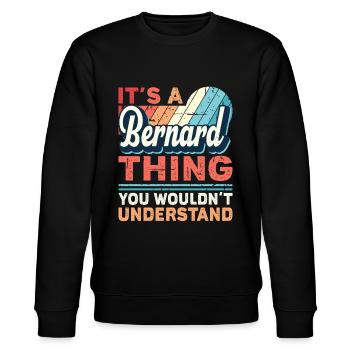 Name Bernard Geschenk Geburtstag Namenstag - Stanley/Stella Unisex Bio-Sweatshirt CHANGER  - Schwarz - Vorne - Nik (191cm) & Marisol (170cm)