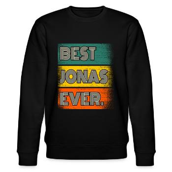 Jonas Name Geschenk Spruch Lustig - Stanley/Stella Unisex Bio-Sweatshirt CHANGER  - Schwarz - Vorne - Nik (191cm) & Marisol (170cm)