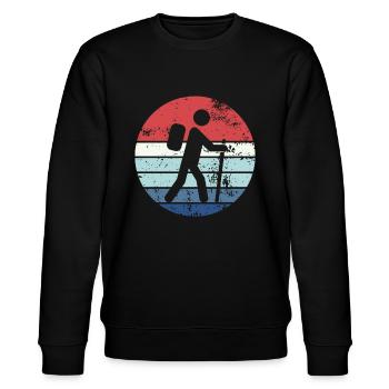 Wandern Hiking Geschenk Sprüche - Stanley/Stella Unisex Bio-Sweatshirt CHANGER  - Schwarz - Vorne - Nik (191cm) & Marisol (170cm)