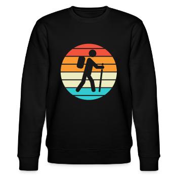 Wandern Hiking Geschenk Sprüche - Stanley/Stella Unisex Bio-Sweatshirt CHANGER  - Schwarz - Vorne - Nik (191cm) & Marisol (170cm)