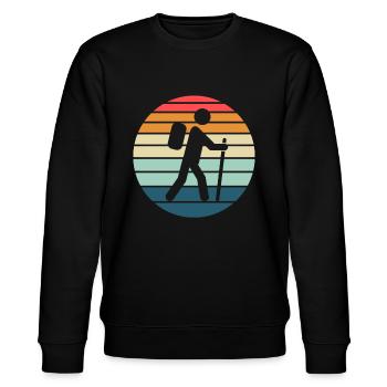 Wandern Hiking Geschenk Sprüche - Stanley/Stella Unisex Bio-Sweatshirt CHANGER  - Schwarz - Vorne - Nik (191cm) & Marisol (170cm)