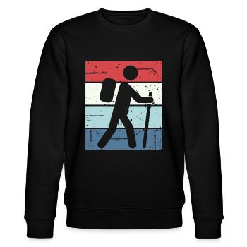 Wandern Hiking Geschenk Sprüche - Stanley/Stella Unisex Bio-Sweatshirt CHANGER  - Schwarz - Vorne - Nik (191cm) & Marisol (170cm)