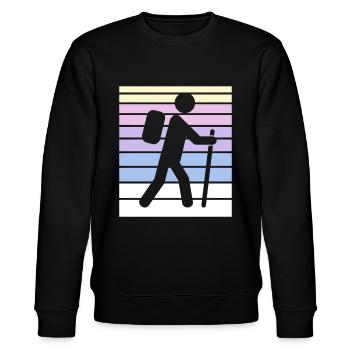 Wandern Hiking Geschenk Sprüche - Stanley/Stella Unisex Bio-Sweatshirt CHANGER  - Schwarz - Vorne - Nik (191cm) & Marisol (170cm)