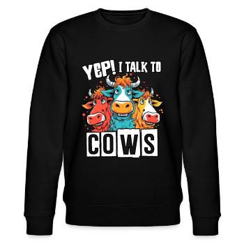 Kuh Geschenk Kühe Landwirt Bauer Geburtstag - Stanley/Stella Unisex Bio-Sweatshirt CHANGER  - Schwarz - Vorne - Nik (191cm) & Marisol (170cm)